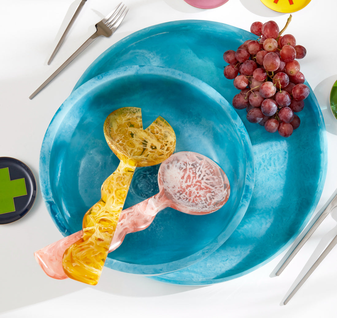 Mustique Salad Bowl & Mustique Ripple Salad Serving Set