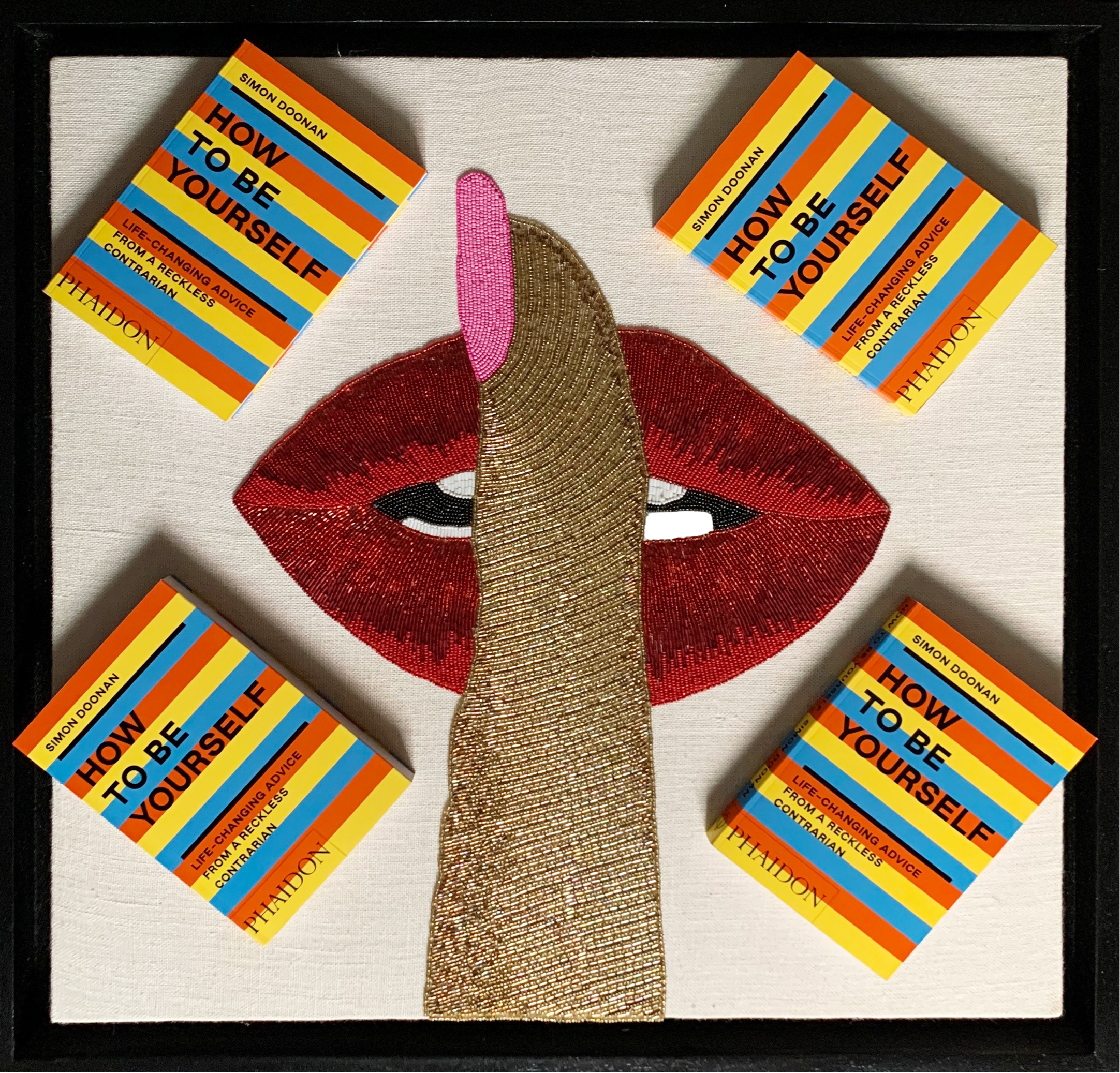 How to Be Yourself, Simon Doonan with Hush Beaded Wall Art by Jonathan Adler