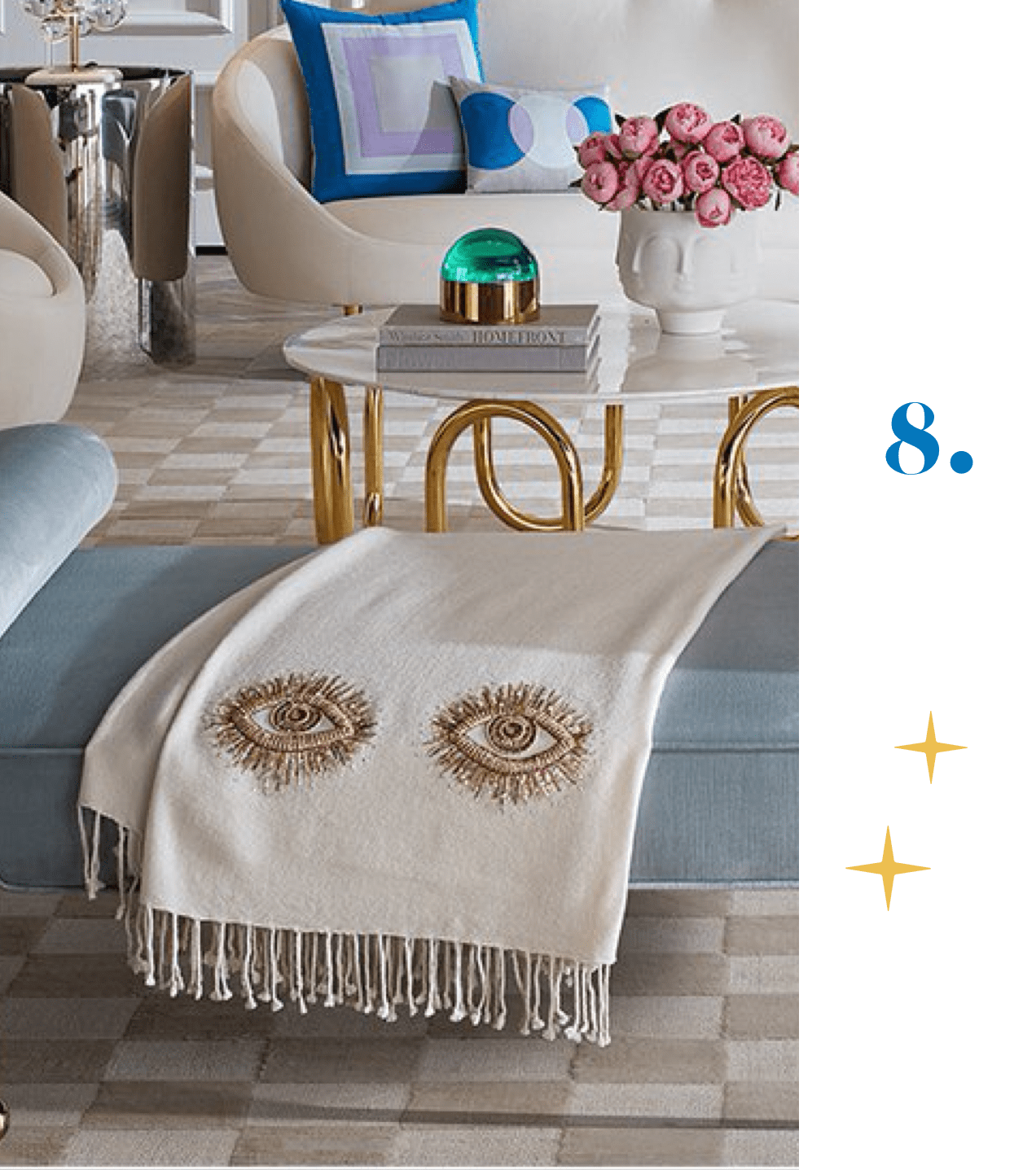 Jonathan Adler Muse Eyes Embellished Throw